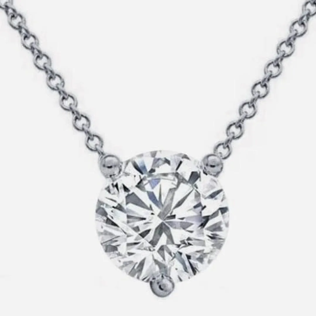 2.00 ct Solitaire Pendant Round Lab Diamond by Mercury Rings