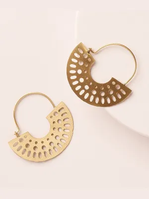 Abhaya Cutout Gold Hoop Earrings