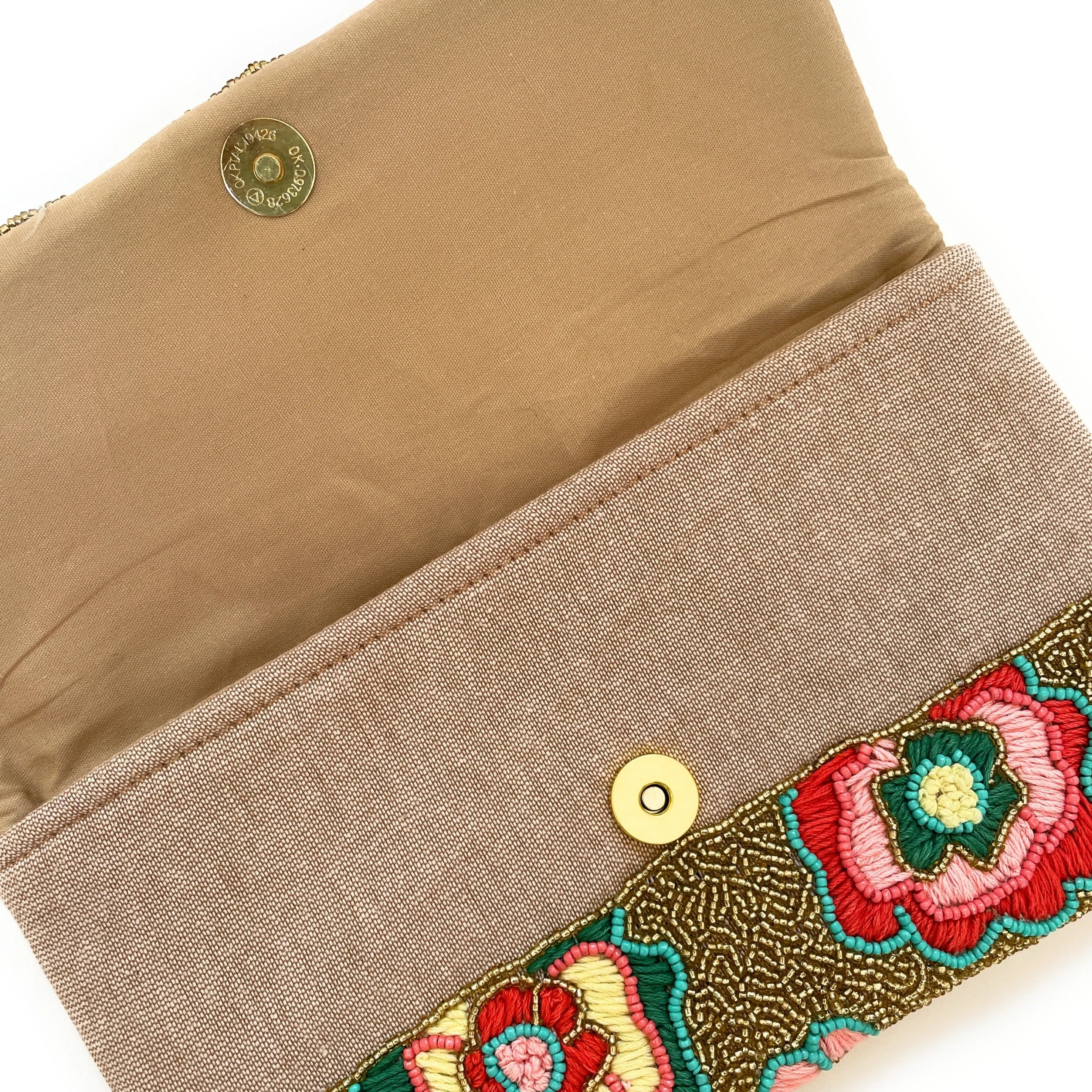 Adela Floral Beaded Clutch Purse