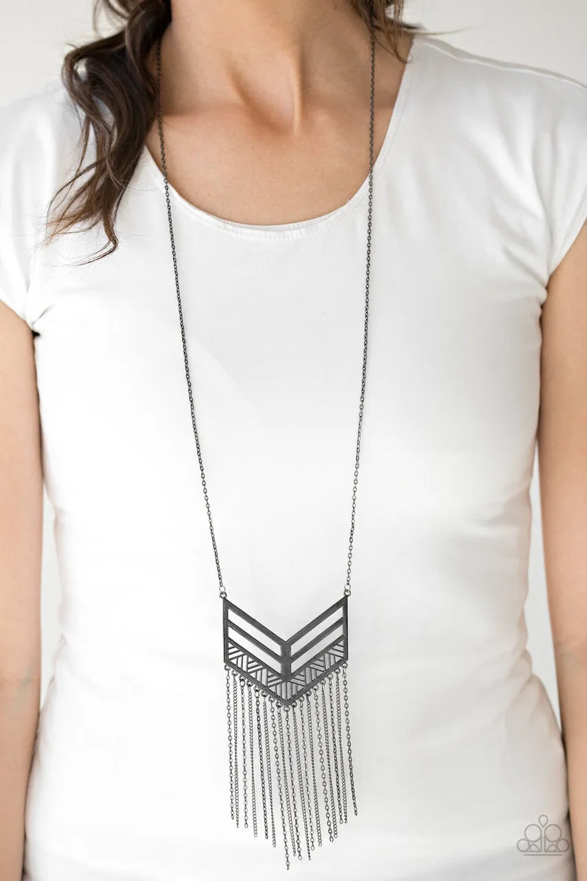 Alpha Attitude Black Paparazzi Necklace