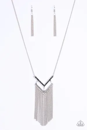 Alpha Glam Black Fringe Necklace - Paparazzi Accessories