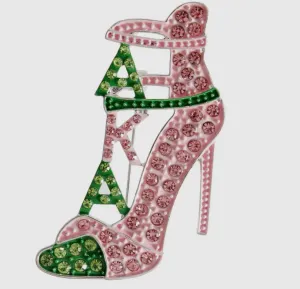 Alpha Kappa Alpha Inspired Shoe Pin Brooch AKA