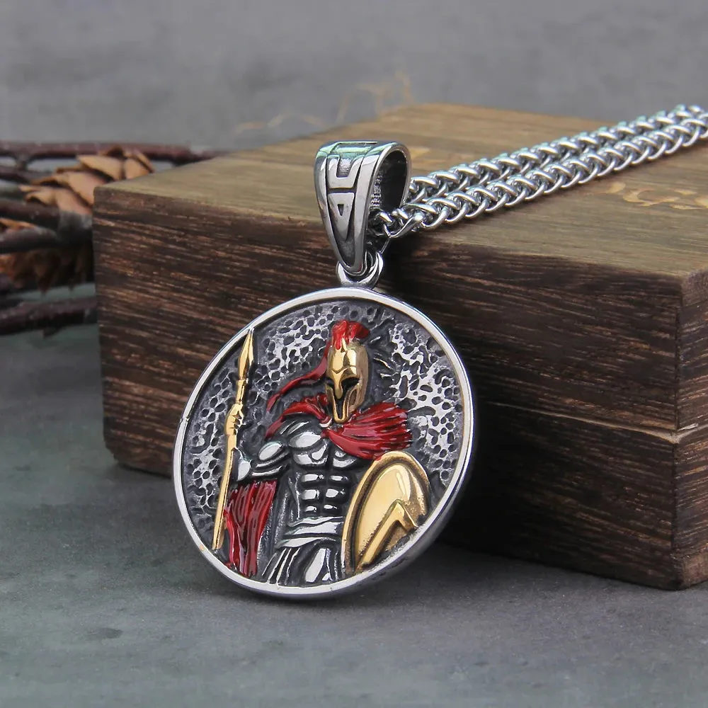 Ancient Greek Warrior Spartan Shield Viking Necklace