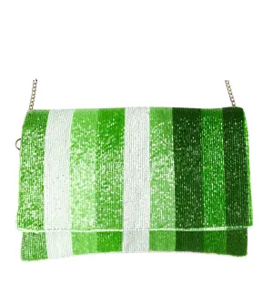 Beaded Clutch in Green Hues