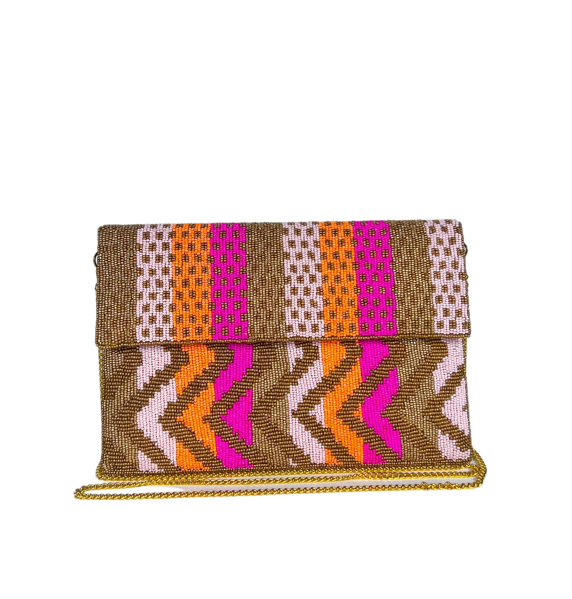 Beaded Clutch - Pinks Arrow