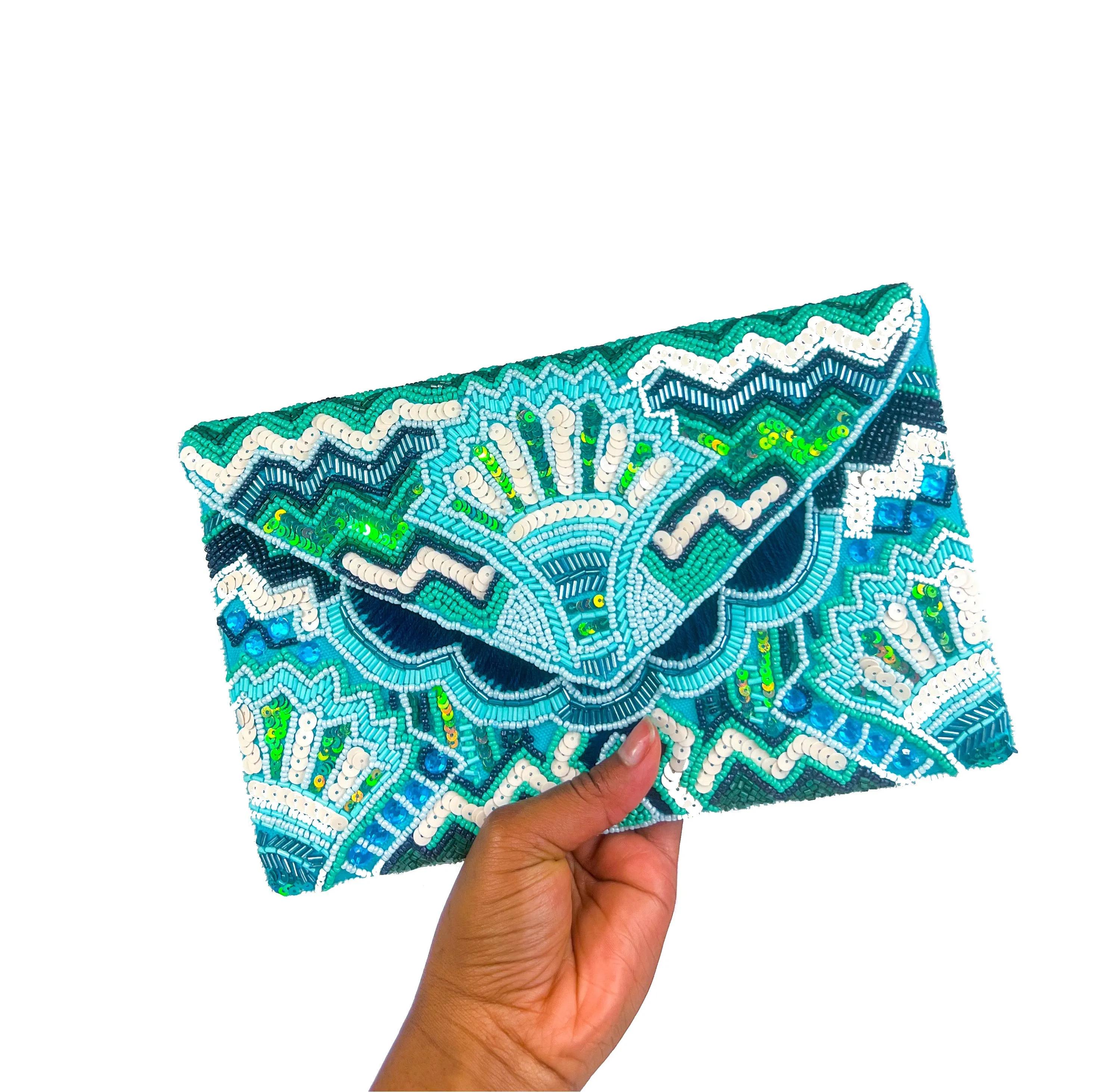 Beaded Clutch - Sea