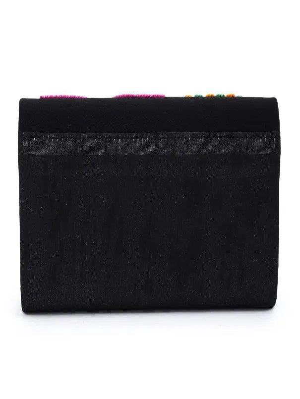 Beaded Floral Envelope Clutch Bag