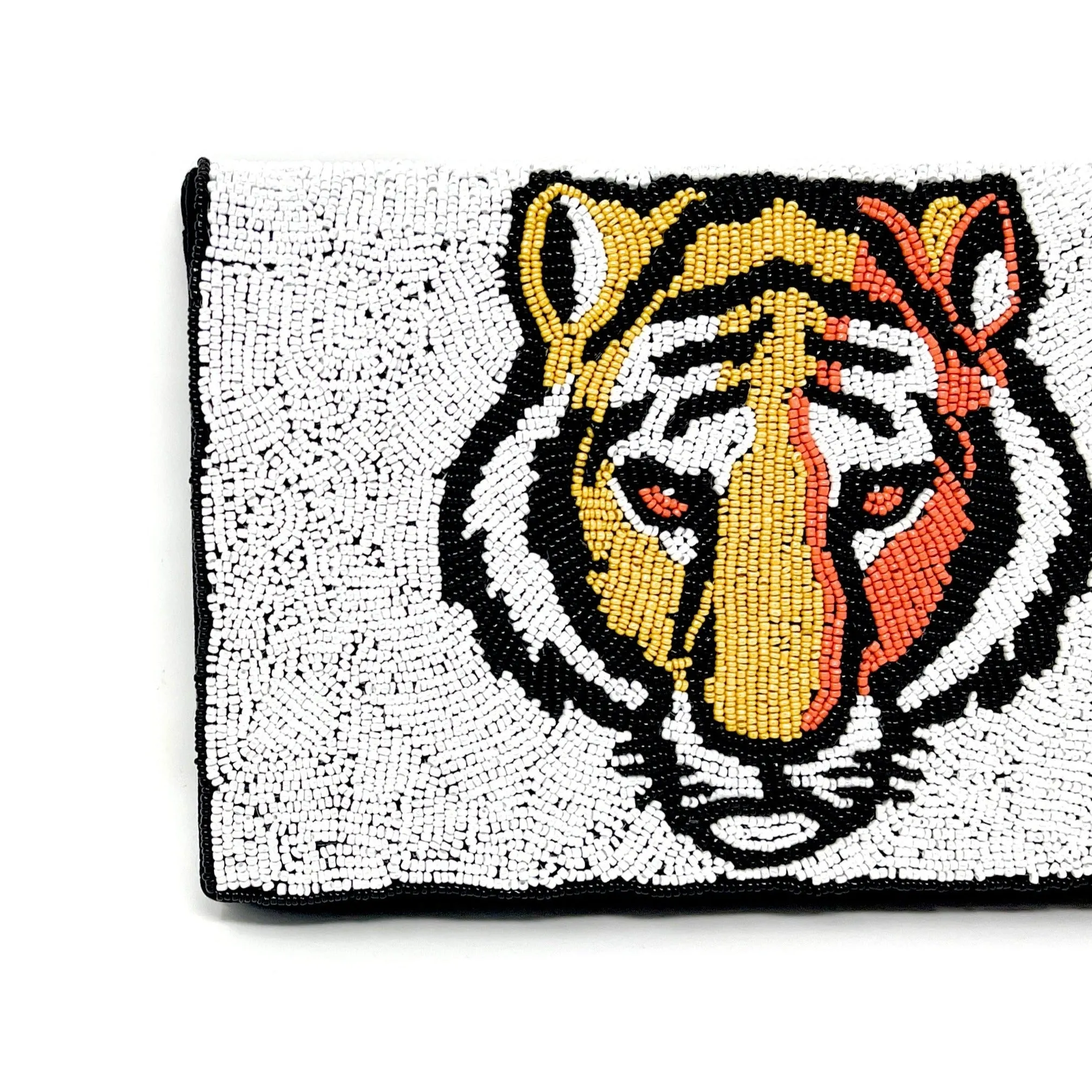 Beaded Tiger Clutch Purse