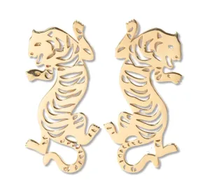 Bianca Tiger Drop Earrings Brass