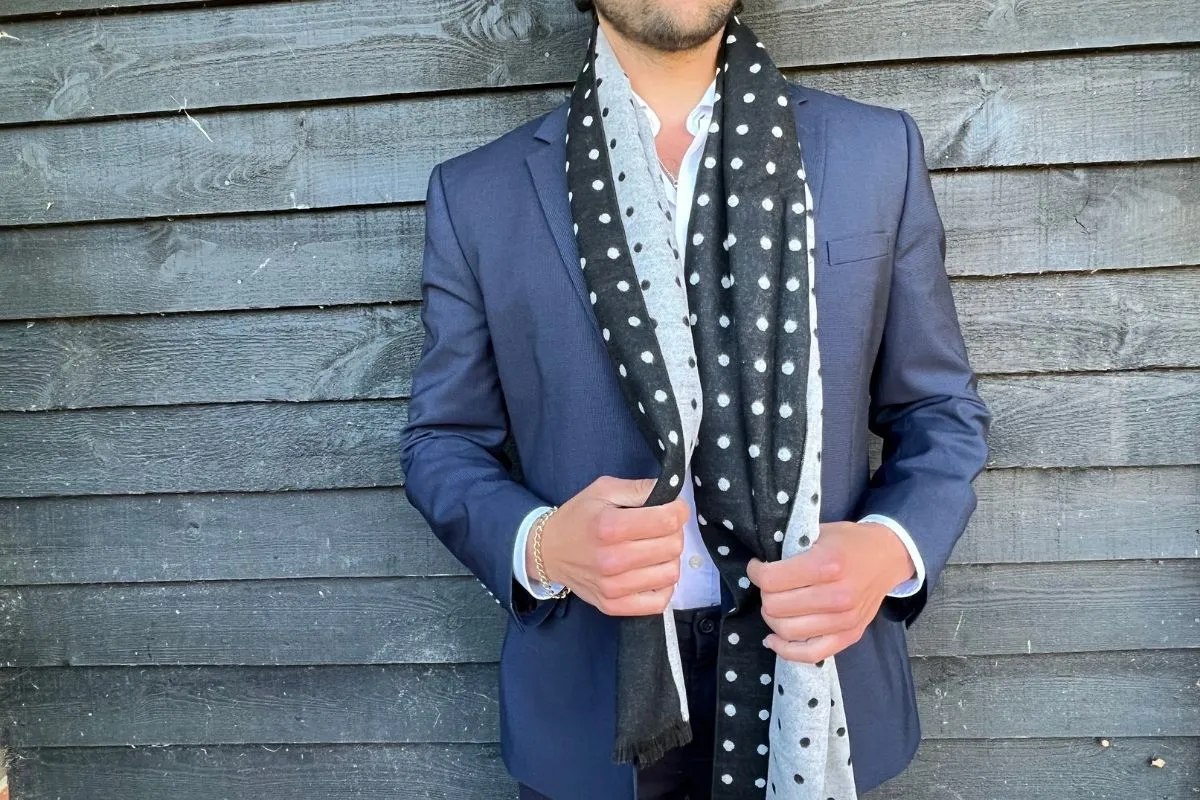 Black and White Spot Bamboo Scarf