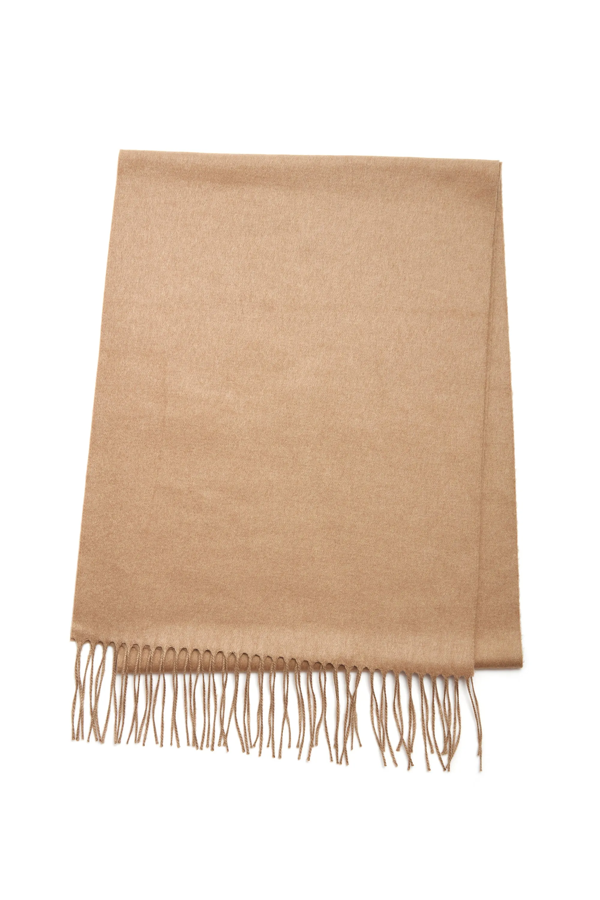 Blaine Fringe Scarf in Camel Silk Cashmere