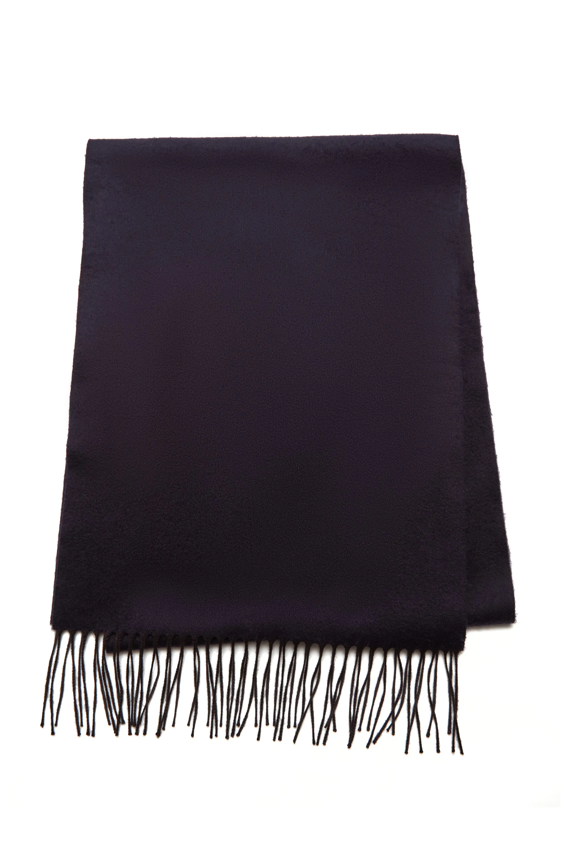 Blaine Fringe Scarf in Dark Navy Silk Cashmere