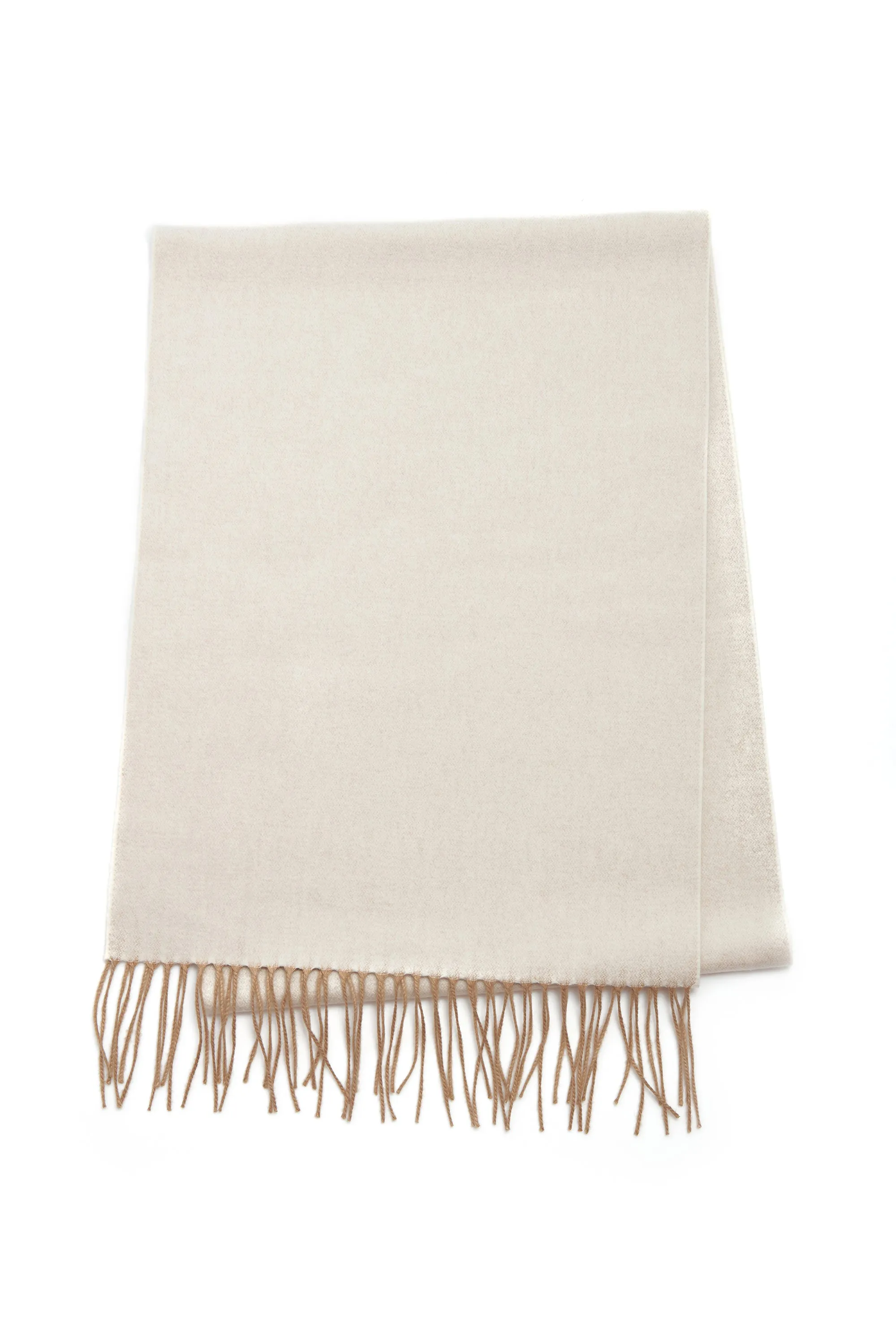 Blaine Fringe Scarf in Ivory Melange Silk Cashmere