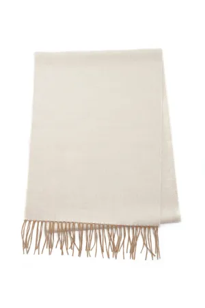 Blaine Fringe Scarf in Ivory Melange Silk Cashmere