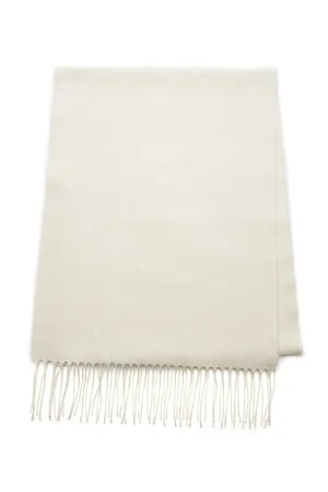 Blaine Fringe Scarf in Ivory Silk Cashmere