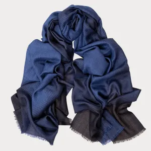 Bradfield Navy Silk and Wool Scarf