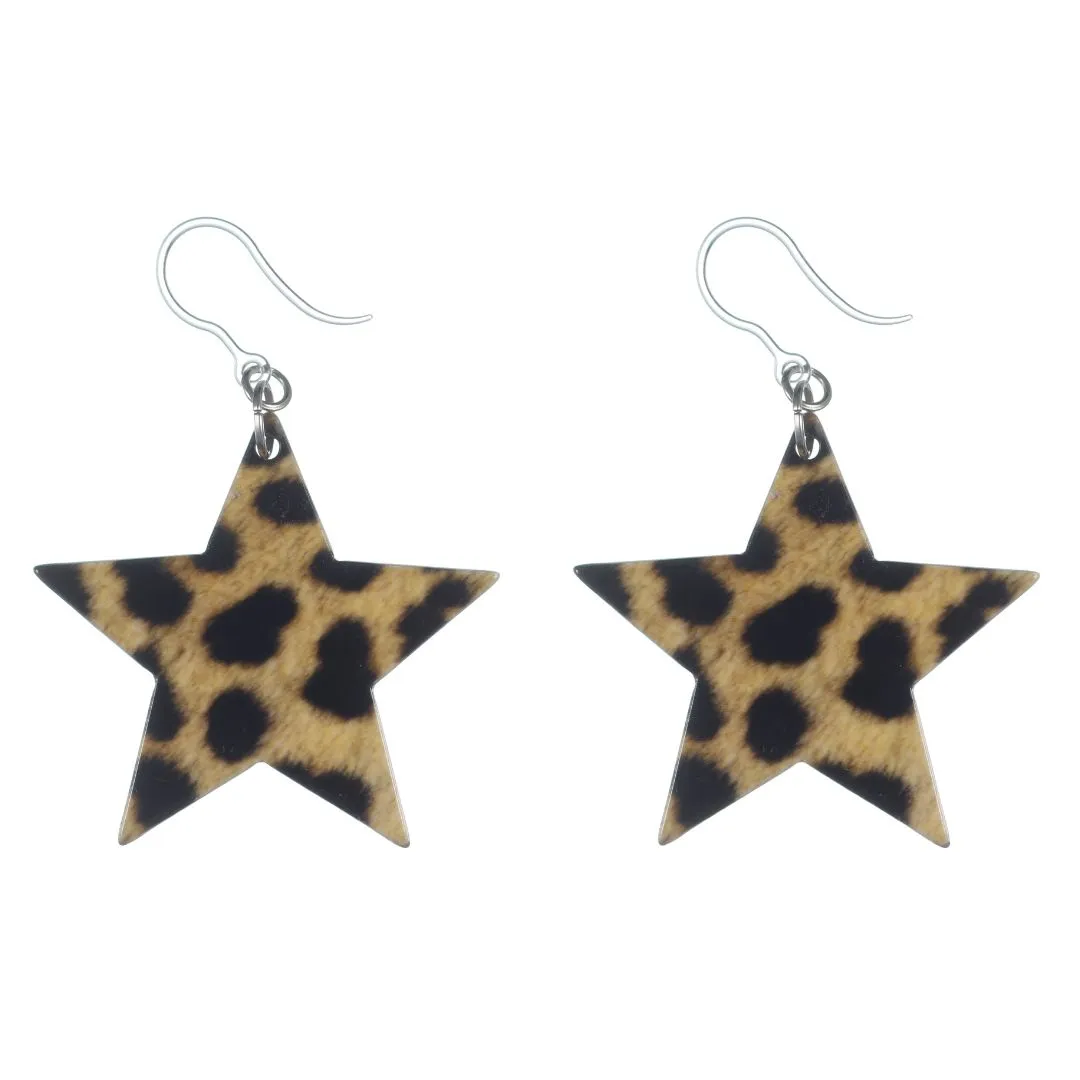 Cheetah Drop Dangles Hypoallergenic Earrings for Sensitive Ears Made with Plastic Posts