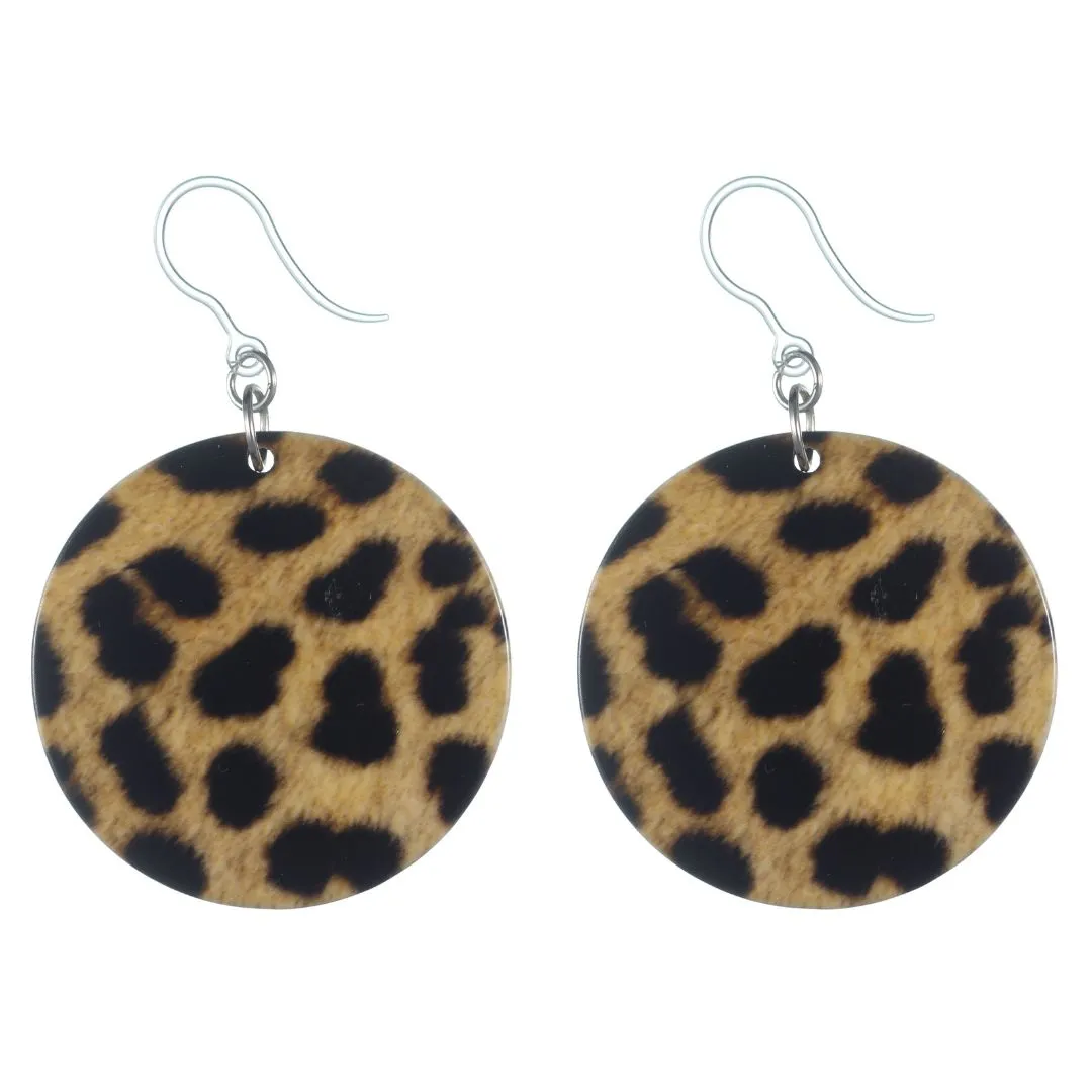 Cheetah Drop Dangles Hypoallergenic Earrings for Sensitive Ears Made with Plastic Posts