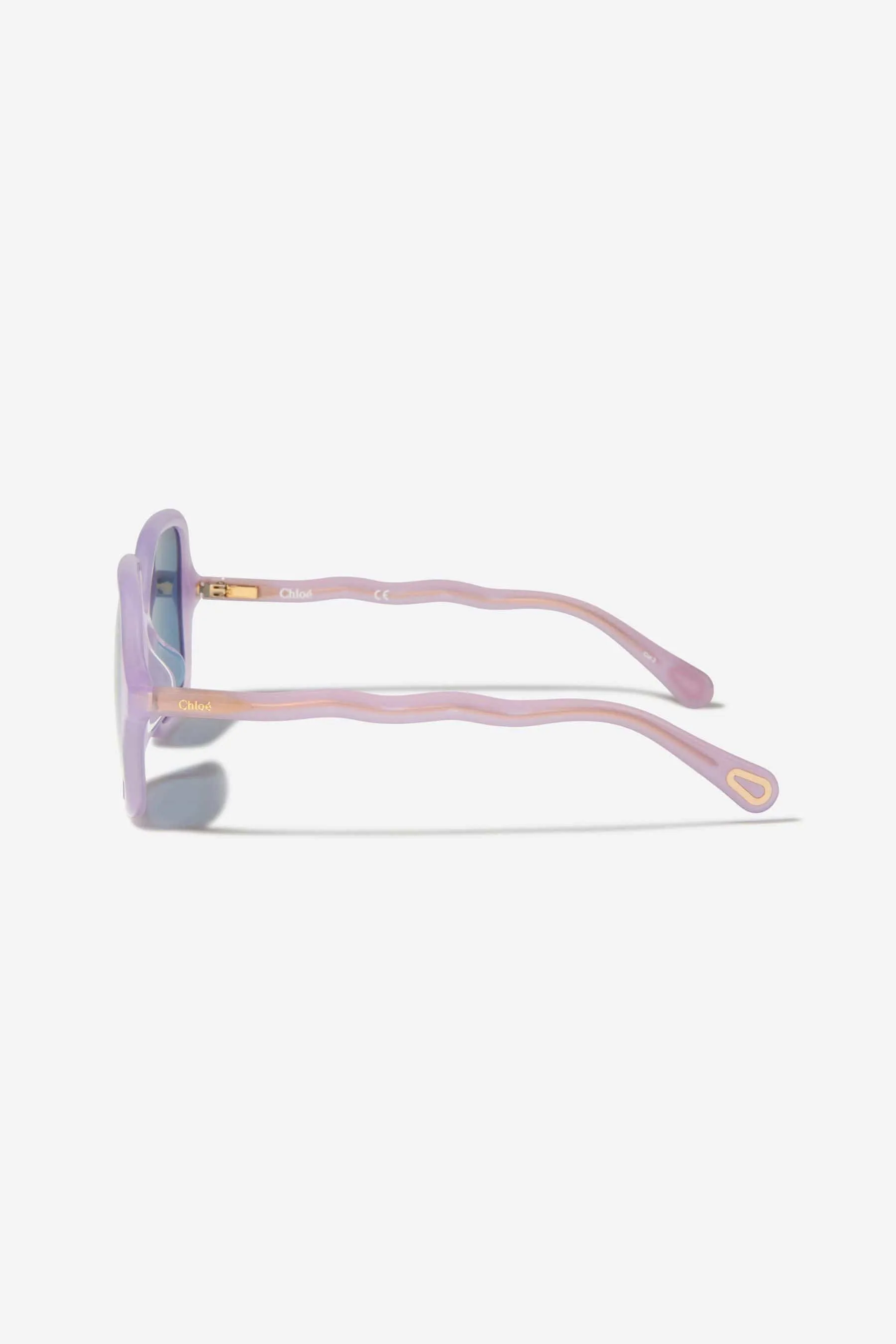 Chloé Girls Square Sunglasses With Wavy Temple