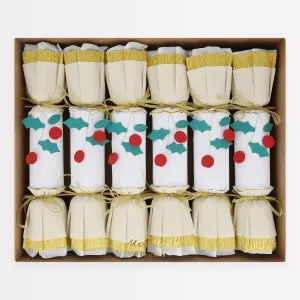 Christmas Crackers Gold Holly & Berry (Pack 6)