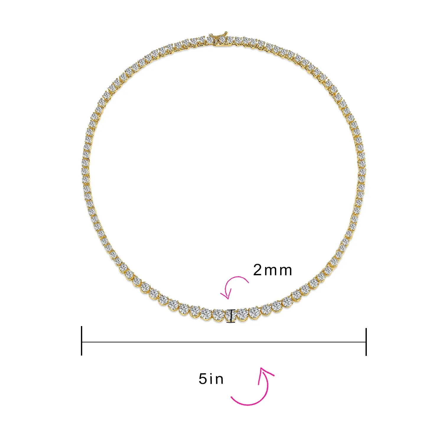 Classic Elegant Bridal CZ Collar Necklace Silver Rose Gold Plated Wedding Prom