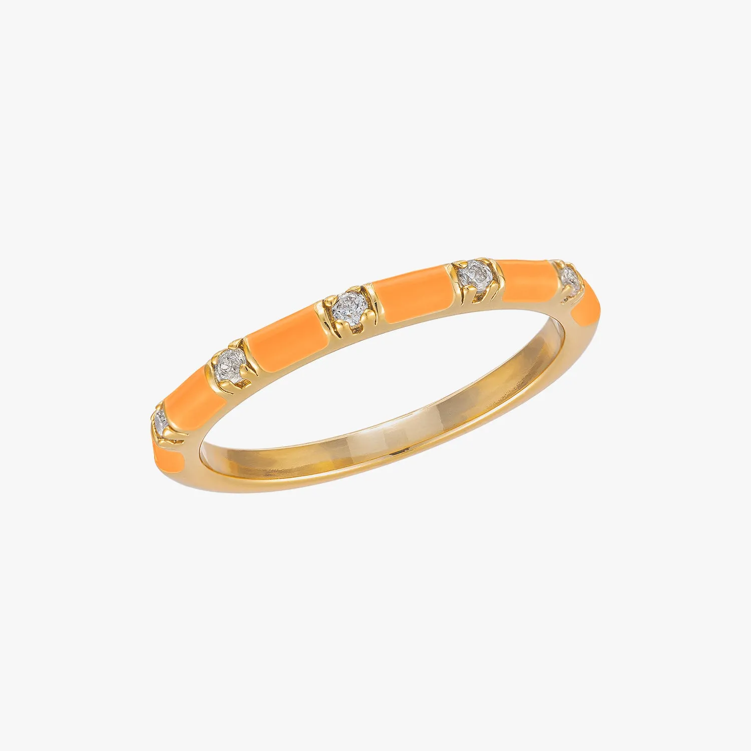 Coral Orange CZ Stacker Ring