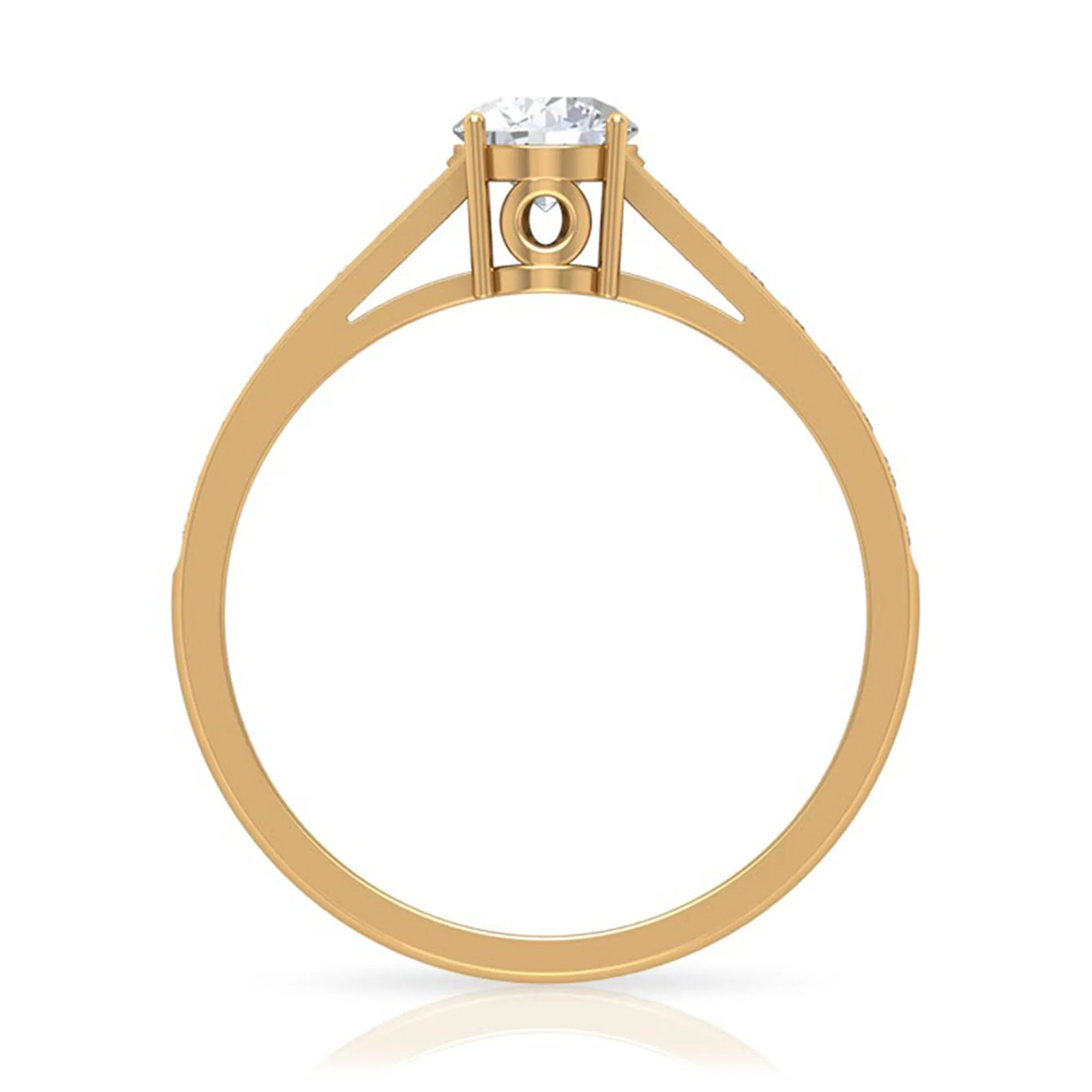 Cubic Zirconia Minimal Solitaire Promise Ring