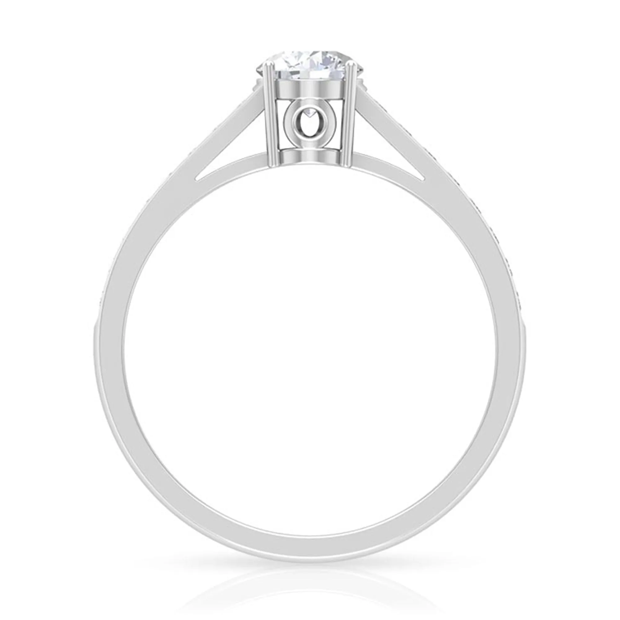 Cubic Zirconia Minimal Solitaire Promise Ring