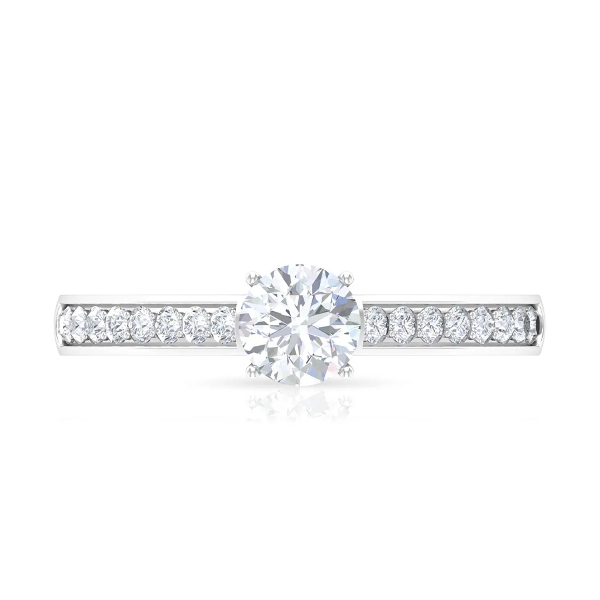 Cubic Zirconia Minimal Solitaire Promise Ring