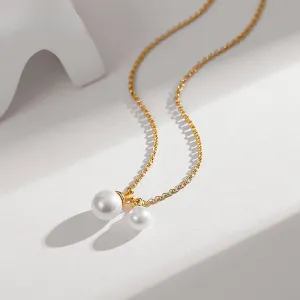 Cultured Pearl Necklace in Gold Vermeil