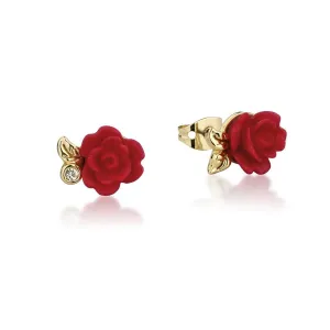 Disney Beauty and The Beast Enchanted Rose Red Earrings