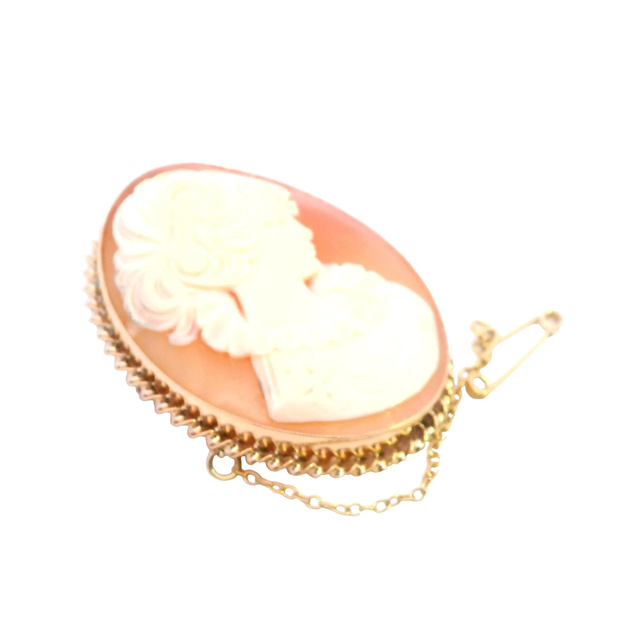 Elegant Vintage 9ct Yellow Gold Shell Cameo Brooch - Timeless Beauty!