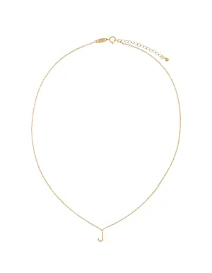 Elly Lou Timeless Initial Necklace - J- Gold