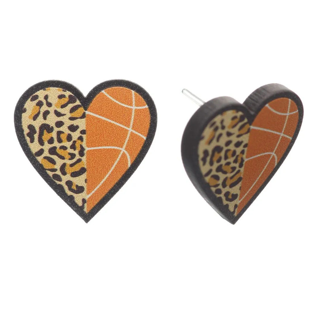 Exaggerated Leopard Sport Studs Hypoallergenic Earrings for Sensitive Ears Made with Plastic Posts