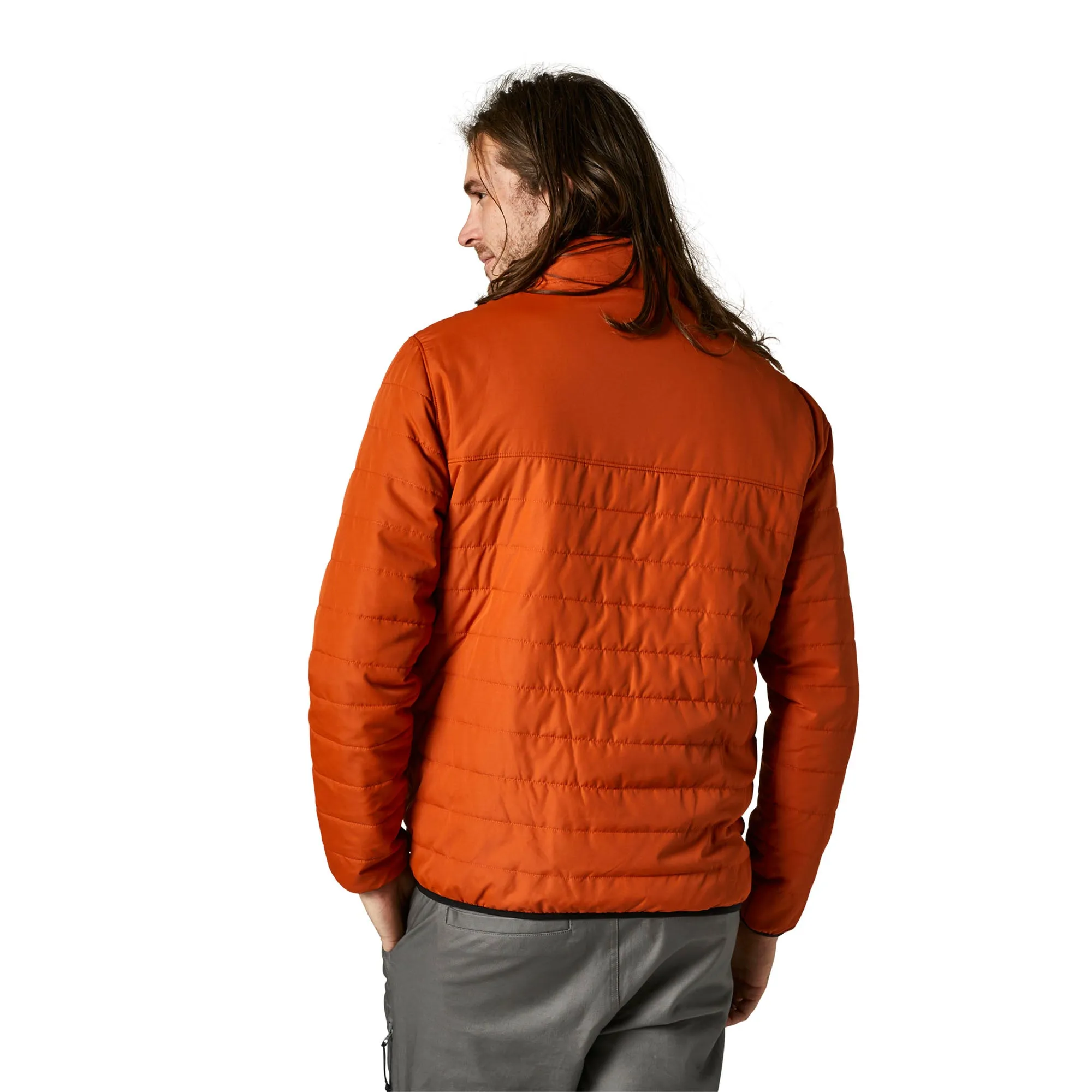 Fox Racing  Mens Burnt Orange Howell Puffy Jacket Lightweight Pockets Offroad Coat