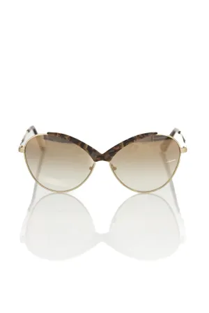 Frankie Morello Beige Metallic Women Sunglass