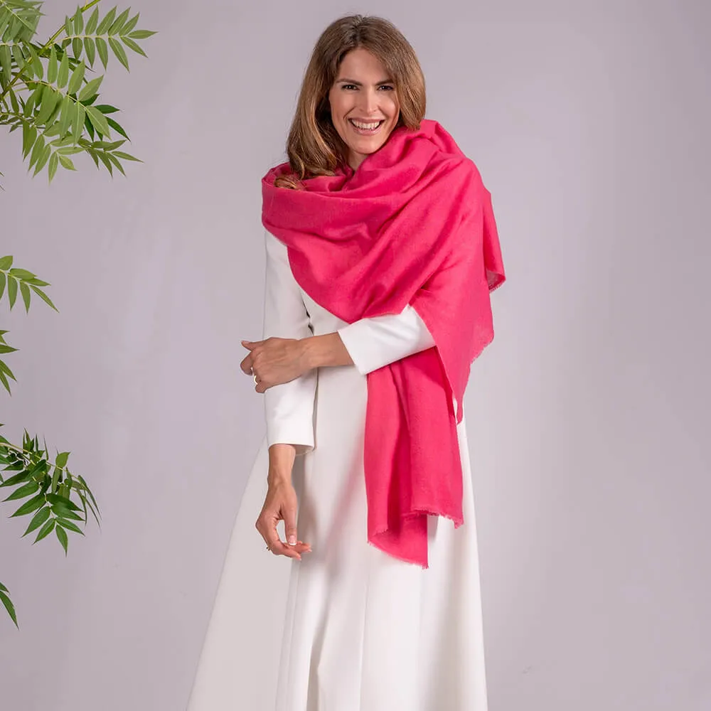 French Rose Gossamer Cashmere Shawl