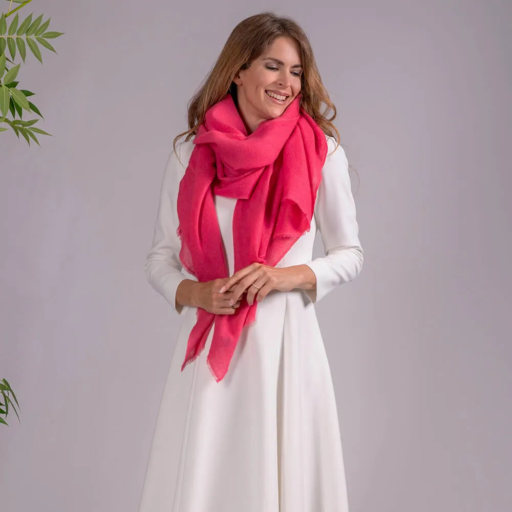 French Rose Gossamer Cashmere Shawl