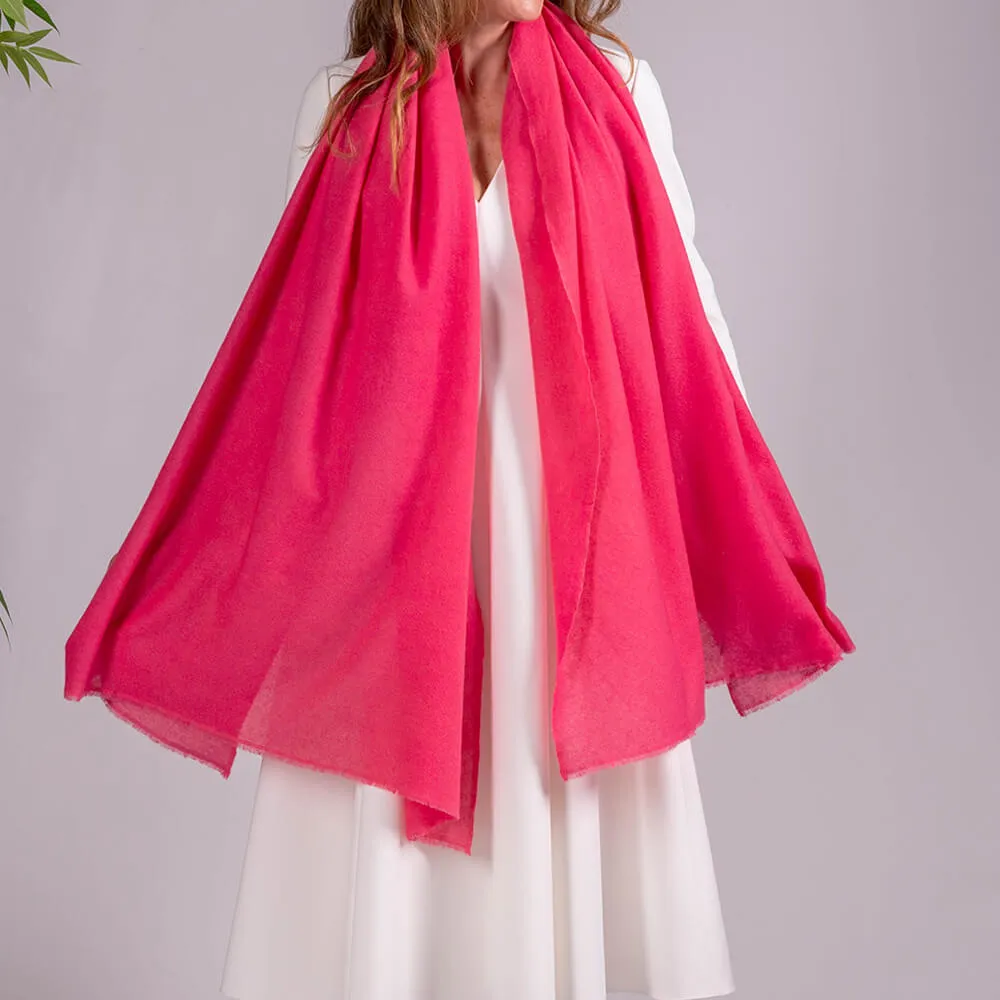 French Rose Gossamer Cashmere Shawl