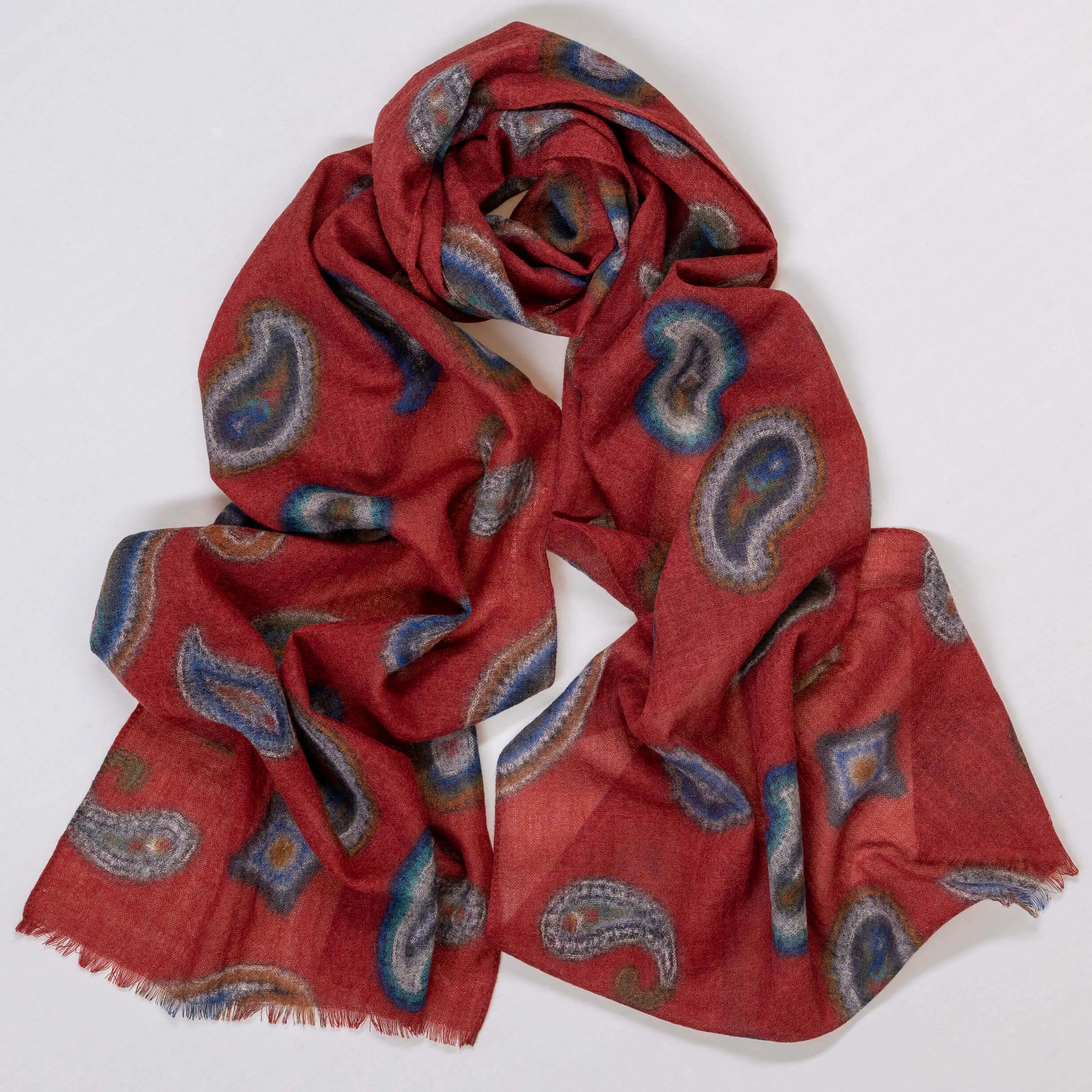 Genoa Burgundy Italian Wool Scarf