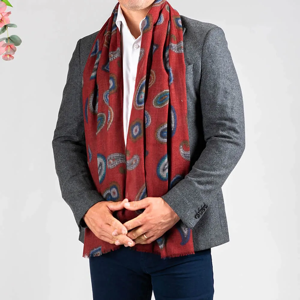 Genoa Burgundy Italian Wool Scarf