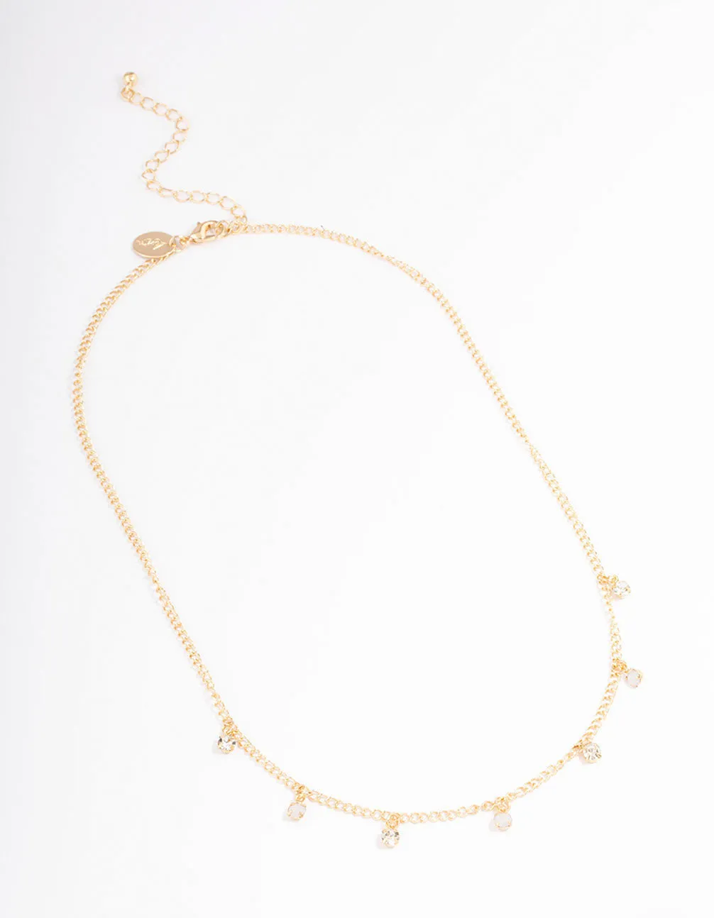 Gold Alternate Diamante Necklace