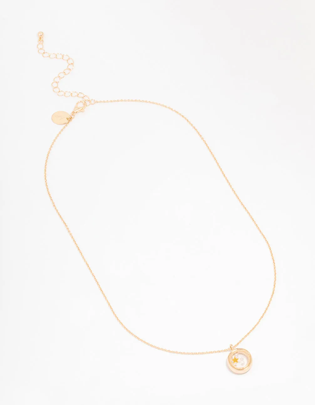 Gold Diamante Shaker Star Pendant Necklace