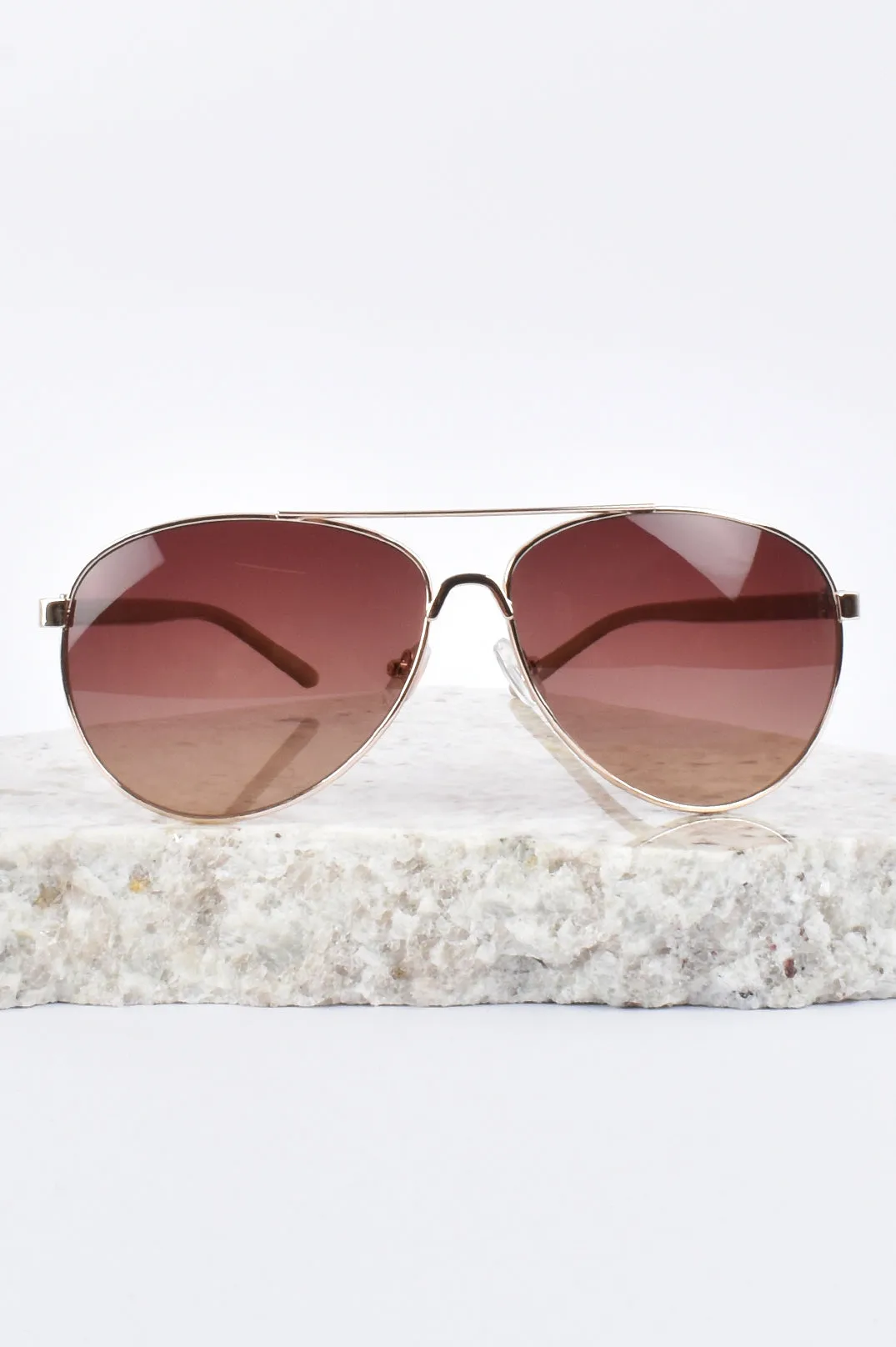 Gold Leopard Vivi Aviator Style Fashion Sunglasses