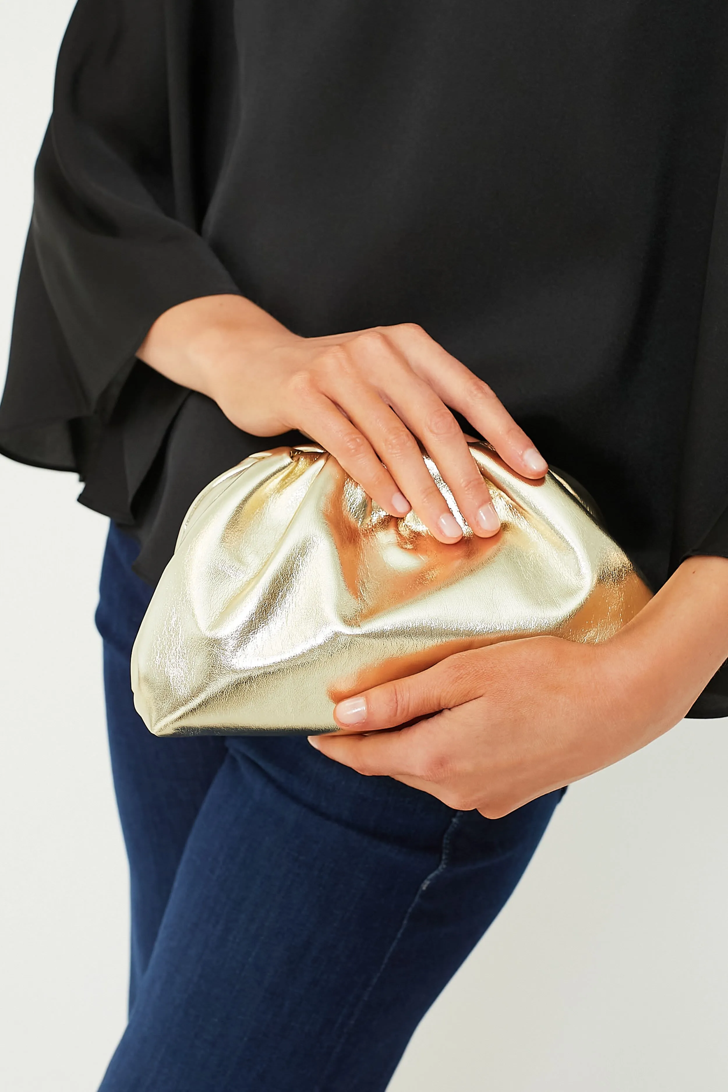 Gold Mini Slouchy Clutch