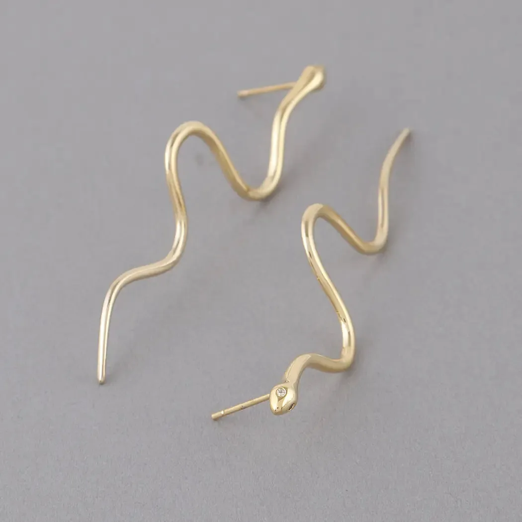 Gold Snake Metal Earrings