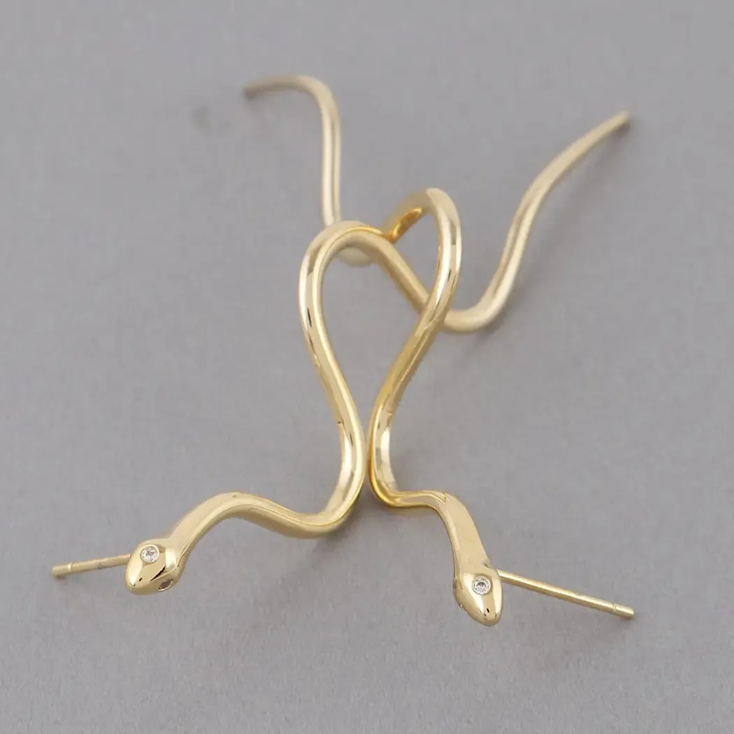 Gold Snake Metal Earrings