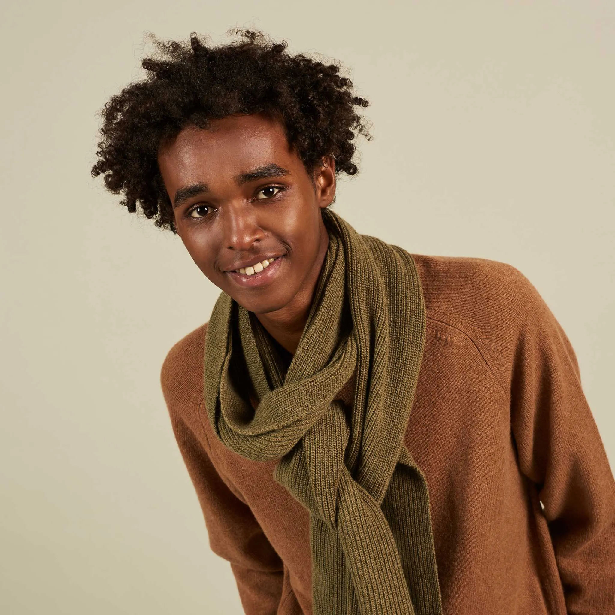 Green Cashmere Blend Scarf