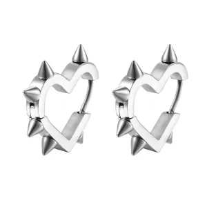 Heart Spiked Hoop Earrings