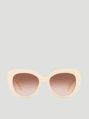 Ivory Triomphe Butterfly-Frame Acetate Sunglasses